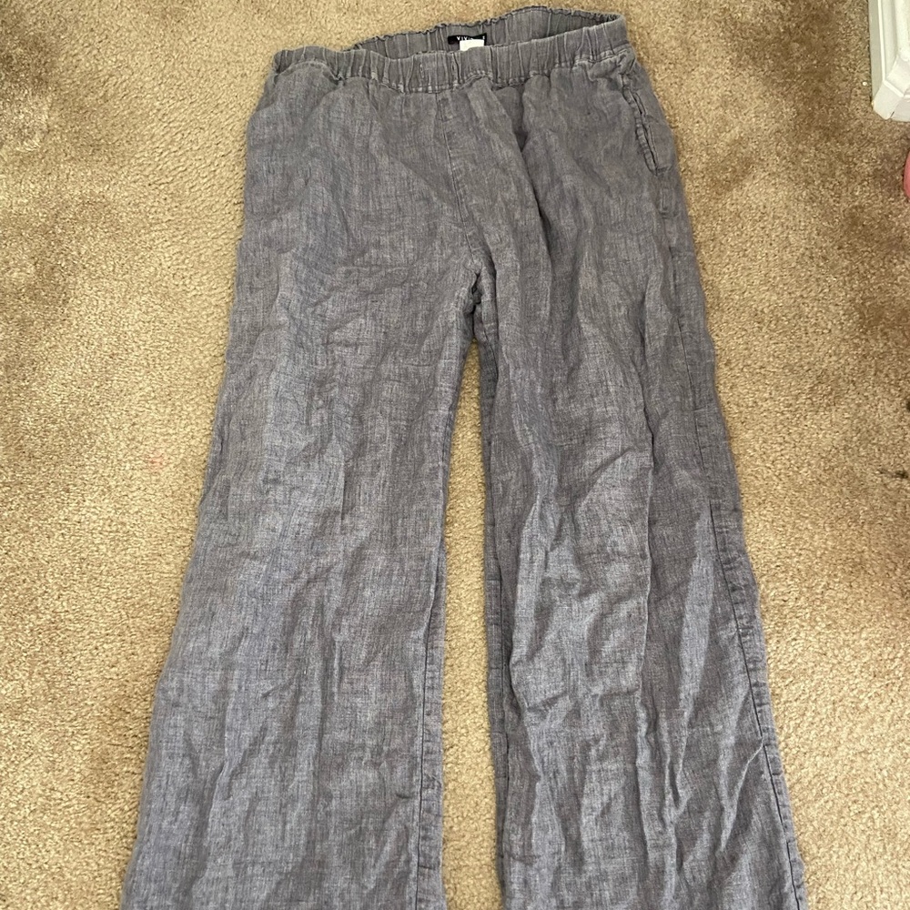 🌿100% Linen Vivid Pants in Grey